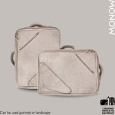 MONOW - Sac pour ordinateur portable - Sac à dos - Grès - Jusqu'à 16 pouces - Beige - Textile 100% recyclé