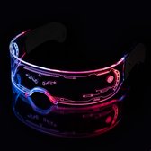 Partizzle Lichtgevende Festival Rave Bril - Snelle Space Planga - Freaky Techno Party Glasses - Heren & Dames - 7 LED Kleuren