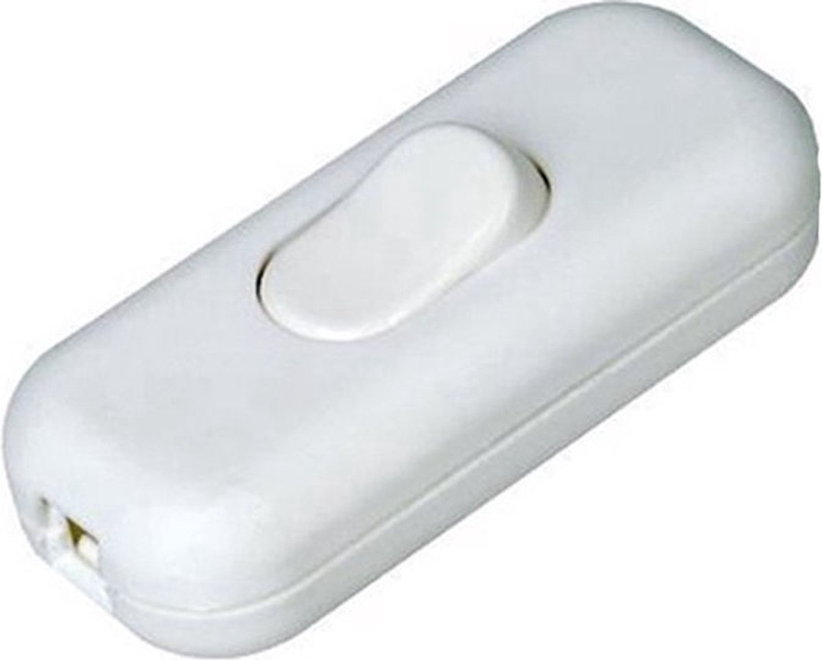 Orbit Electronic Snoerschakelaar - Aan of Uit - 6x2,5x2cm - 250V/2A - Wit