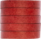 DQ Leer Plat (10 x 2 mm) Natural Dye Red (1 Meter)