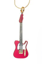 Halsketting Fender Telecaster gitaar, rood met wit pickguard