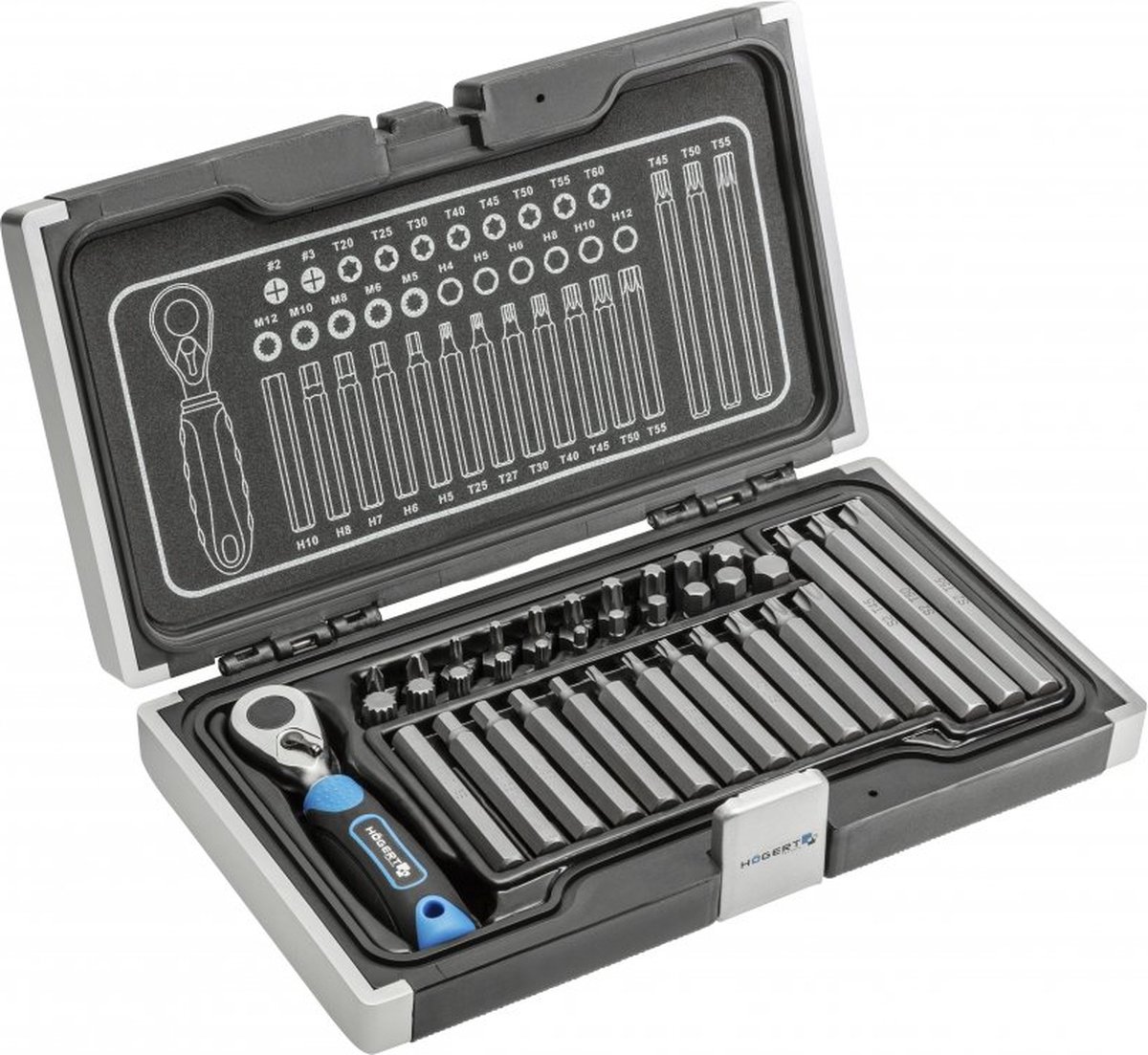 Set schroevendraaier bits met ratel 37-dlg