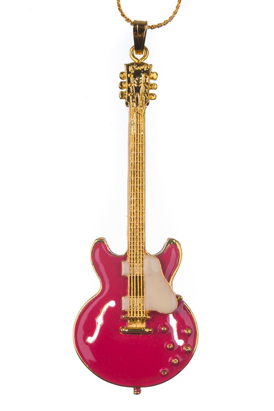 Collier Gibson ES335 Vintage 1958 guitare, rouge avec pickguard blanc