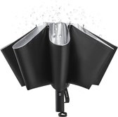 Bol.com Paraplu stormbestendig klein met UPF 50+ UV-bescherming & automatisch open-dicht & stormbestendig & compact & 10-ribs za... aanbieding
