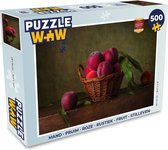Puzzel Mand - Pruim - Roze - Rustiek - Fruit - Stilleven - Legpuzzel - Puzzel 500 stukjes
