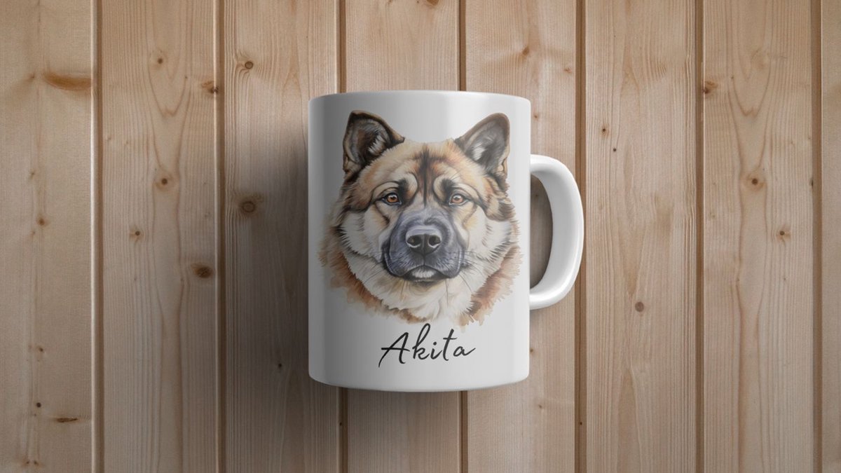 Mok Akita Beker cadeau voor haar of hem, kerst, verjaardag, honden liefhebber, zus, broer, vriendin, vriend, collega, moeder, vader, hond