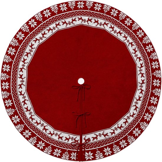Jupe De Sapin De Noël 120 Cm - Tapis Décoratif Pied De Sapin - Motif Pain D'épices - Pour Décoration Fêtes, Cadeaux