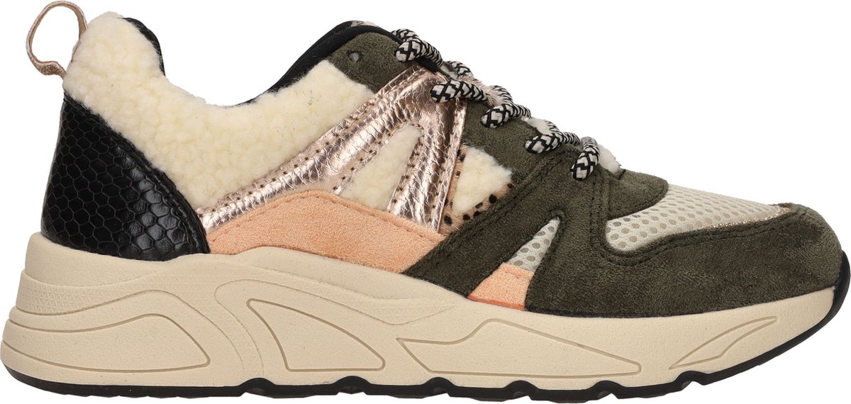 POSH By Poelman Sneaker - Meisjes - Groen/beige - Maat 35