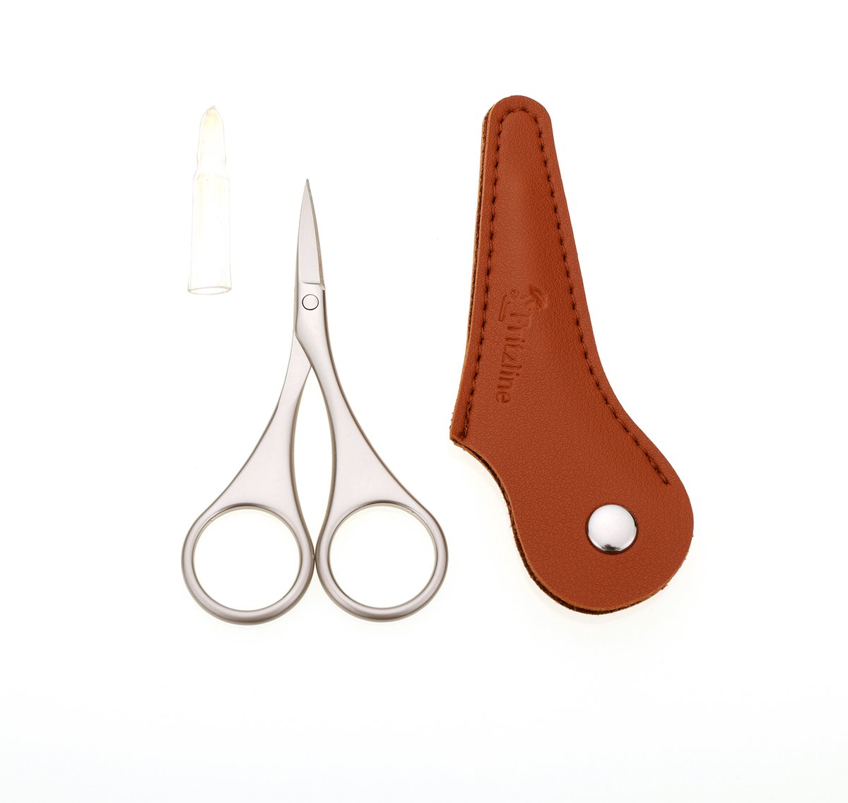 Fritzline® Nagelschaar - Hoogwaardig rosé goud RVS met Leren Hoesje - Voor Precieze Nagelverzorging - Nagelknipper - nagelschaartje
