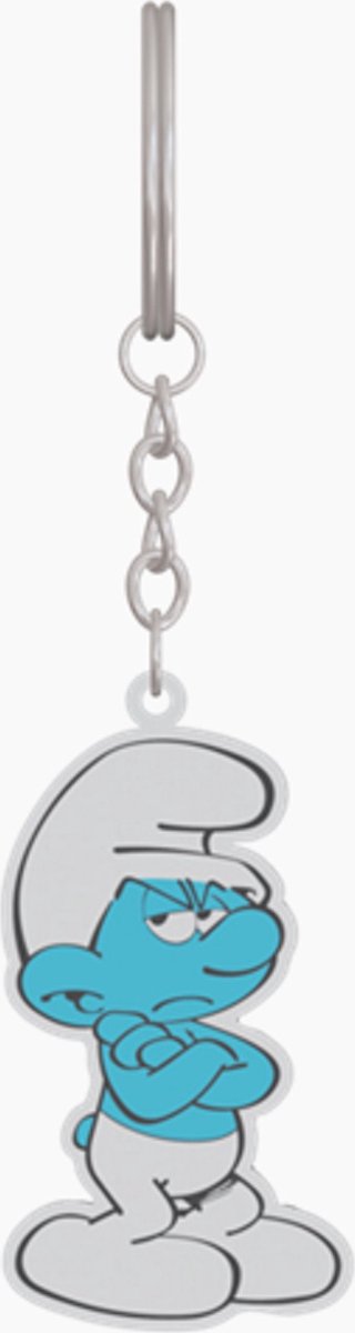 sleutelhanger Moppersmurf - 6 cm - metaal - eenzijdig bedrukt