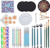 Mandala set 38 stuks Schilderen Dotting Tools Verf accessoires – Schilderset – Sjabloon - Tekenen - Voor Volwassenen - Penselen - Sjablonen - Nail art