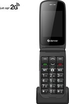 Denver Senioren Mobiele Telefoon - Incl. Prepaid Simkaart - Grote Toetsen - SOS knop - 2G - Dual SIM - GSM - Simlockvrij - Oplaadstation - BAS24400EB