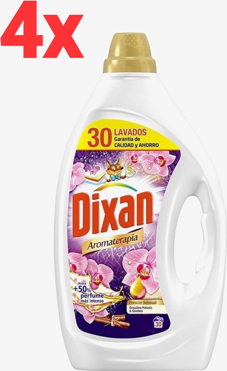 Goedkoopste Dixan - Aromatherapy - Sensual Freshness - Vloeibaar Wasmiddel - 4x 1,5L - 120 Wasbeurten - Voordeelverpakking