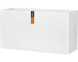 Capi Europe - Bloembak rechthoek Terrazzo - 64x25x35 - Wit - Bloempot voor buiten - WFL108