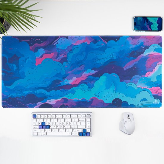 HIVEM1ND Cosmic Clouds - Gaming Muismat - Mousepad - Bureau Onderlegger - 90x40 CM