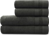 PandaHome - Badhanddoeken Set - 4 delig - 2 Handdoeken 50x100 cm & 2 Badhanddoeken 70x140  cm - 100% Katoen - Antraciet