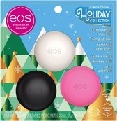 eos Holiday Lip Balm Sphere Trio - Lump of Coal, Cotton Candy Snowball & Sparkling Sugar Plum - Cadeau - Kerst - Gift - 7g
