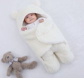 Baby Berliée - Teddy Babyslaapzak - Baby Inbakerdoek - Newborn 2-5 mnd - Maat 62/68 - Wit