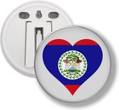 Button Met Clip - Hart Vlag Belize