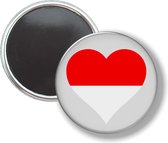 Button Met Magneet - Hart Vlag Indonesië - NIET VOOR KLEDING