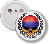 Button Met Speld - Schedel Vlag Armenie