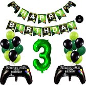 Snoes Mega Game Gamers Helium Verjaardags Ballonnen Feestdecoratie Green Cijfer Ballon nr 3