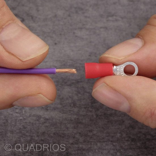Quadrios 22C441 Cosse à oeillet Section max.=1.5 mm² Ø du trou=4.3 mm partiellement isolé rouge 1 set