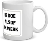 Akyol - ik doe alsof ik werk koffiemok - theemok - Werk - collega's - collega's - werknemers - verjaardag - afscheidscadeau - geschenk - leuke cadeau - kado - 350 ML inhoud