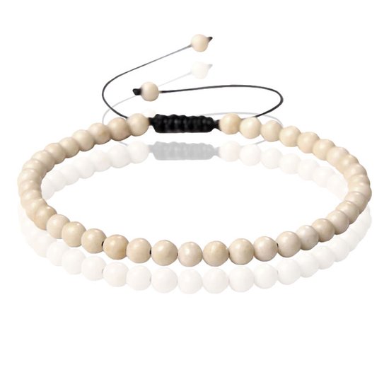 Bracelet Memphis No.1 - Fossile White 4mm