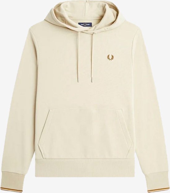 Fred Perry Tipped Hooded Sweatshirt - Creme