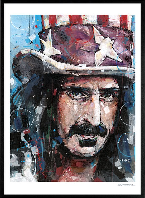 Frank Zappa print 51x71 cm *ingelijst & gesigneerd