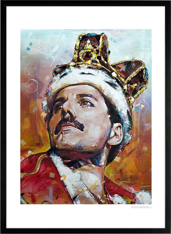 Freddie Mercury 01 print 51x71 cm *ingelijst & gesigneerd