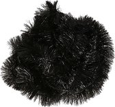 Decoris kerstslinger - zwart - 270 x 7 cm - folie/lametta - glans - slinger