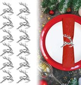 12 stuks kerst rendier servetringen zilver eland servethouder rendier servetten ringen houder hert servetring kerst tafeldecoratie voor Kerstmis diner feest