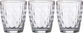 LAV Water/drinkglazen Artemis - gedecoreerd glas - 3x stuks - 340 ml