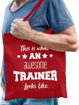Bellatio Decorations cadeau tas trainer - katoen - rood -This is what an awesome trainer looks like