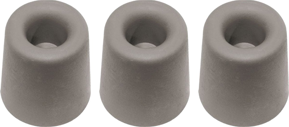 QlinQ Deurbuffer - 3x - deurstopper - grijs - rubber - 75 x 40 mm - schroefbevestiging