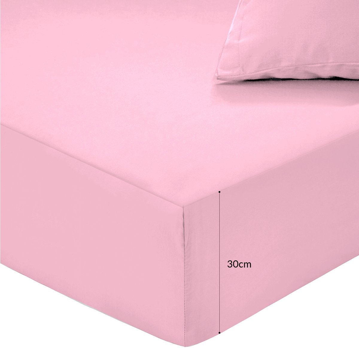 Hoeslaken - Lekker Snoozen - 200 x 200 - Jersey Katoen - Roze