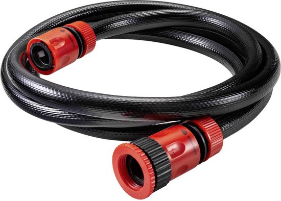 TOOLCRAFT Raccordo Per Tubo Da Giardino 13 Mm 1/2 Pollice - Tubo A Corda 2 Metri - Nero - Connettore Per Irrigazione E Acqua