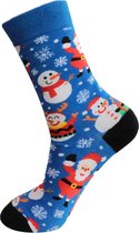 Chaussettes Major May - Chaussettes de Noël - Femme - Homme - Taille unique - Katoen - Père Noël - Blauw/ Zwart