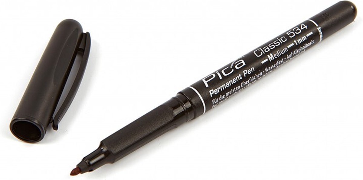 Pica 534/46 Classic Permanent Pen - Rond - Zwart - 1,0mm