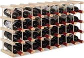 Wijnrek van hout, wijnrek voor 36 flessen met stabiele structuur van massief hout, wijnrek met 5 niveaus, 44,5 x 24 x 86 cm
