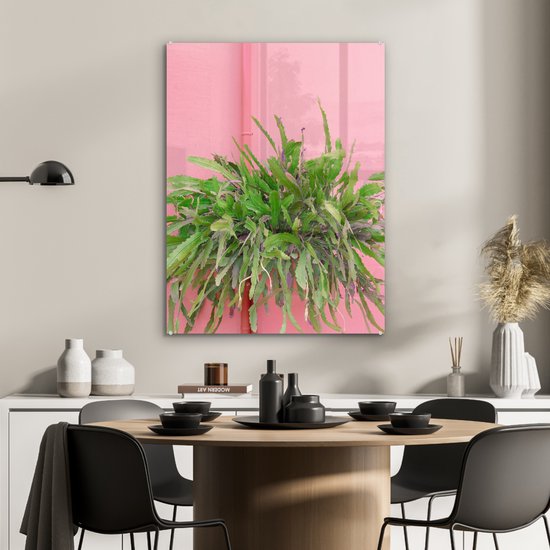 MuchoWow® Peinture sur verre 60x80 cm - Peinture acrylique sur verre - Plante - Été - Rose - Photo sur verre - Peintures