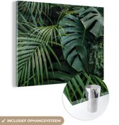 MuchoWow® Glasschilderij 80x60 cm - Schilderij acrylglas - Planten - Jungle - Bladeren - Tropisch - Foto op glas - Schilderijen