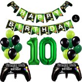 Snoes Mega Game Gamers Helium Verjaardags Ballonnen Feestdecoratie Green Cijfer Ballon nr 10