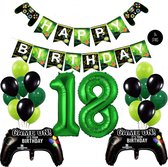 Snoes Mega Game Gamers Helium Verjaardags Ballonnen Feestdecoratie Green Cijfer Ballon nr 18