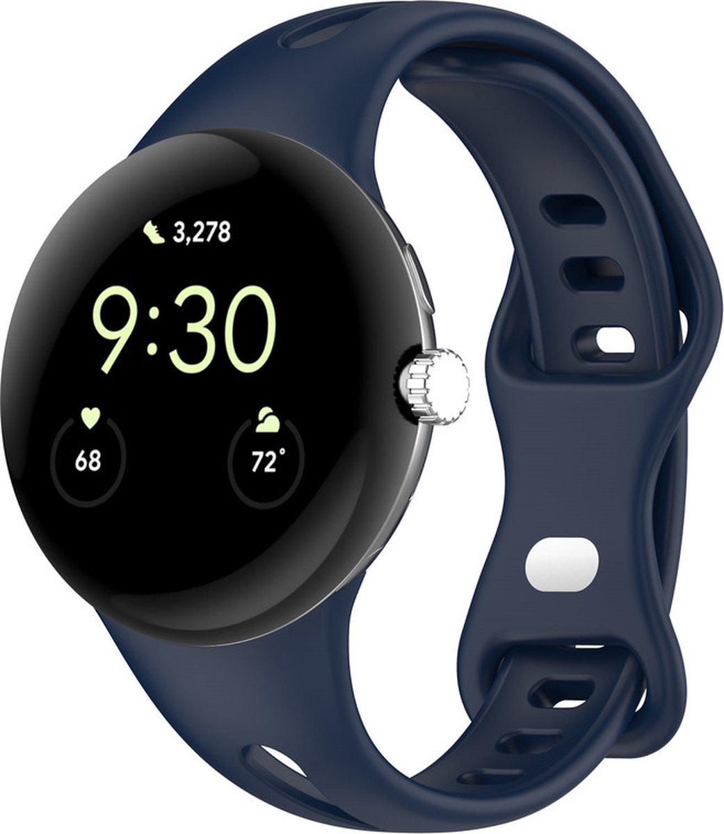 Siliconen bandje - geschikt voor Google Pixel Watch 4 (41mm) / Pixel Watch 3 (41mm) / Pixel Watch 2 / Pixel Watch - donkerblauw