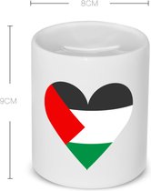 Akyol - Tirelire en forme de coeur drapeau de la Palestine - Palestine - personnes qui veulent donner de l'amour à la Palestine - ceux qui aiment la Palestine - soutien - guerre - cadeau d'anniversaire - cadeau - cadeau - contenu 350 ML