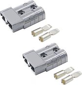 Orbit Electronic® Accustekker Connector 6AWG - Stekkerverbinding - Tussenstekker - 50A/600V - Grijs - 2 stuks
