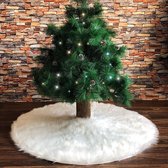 Sneeuwbont kerstboom rok basis cover 78 cm witte pluche kerstboom rok mat voor Kerstmis Nieuwjaar feest vakantie huis decoraties (nu, 30,7 inch)